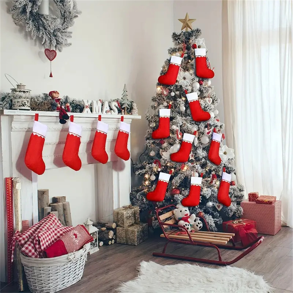 12pcs Red Felt Christmas Stock - Christmas Stocking Hanging 리뷰 및 가격