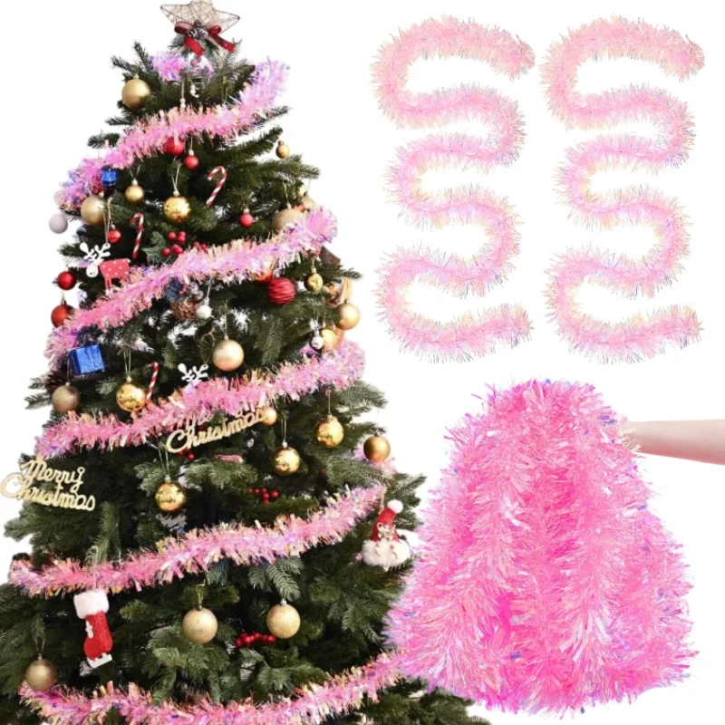 2M Pink Christmas Tinsel Garla - Tinsel Garland Decoration 리뷰 및 가격