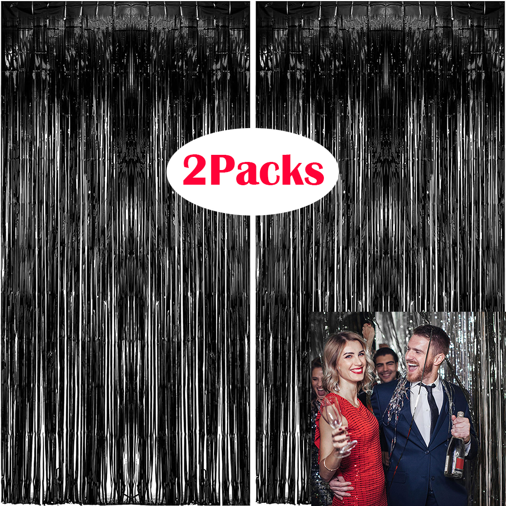 2Packs Black Metallic Tinsel F - Tinsel Garland Decoration 리뷰 및 가격
