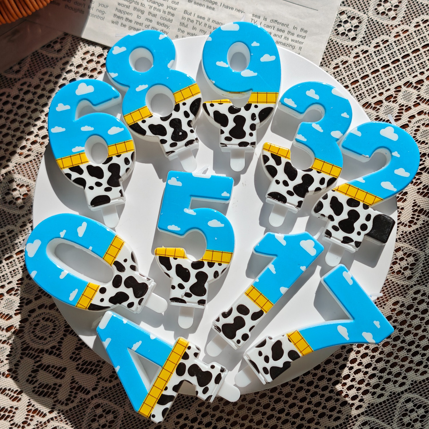 1PC,Number 1-9Blue Sky and Whi - Holiday Candle Set 리뷰 및 가격