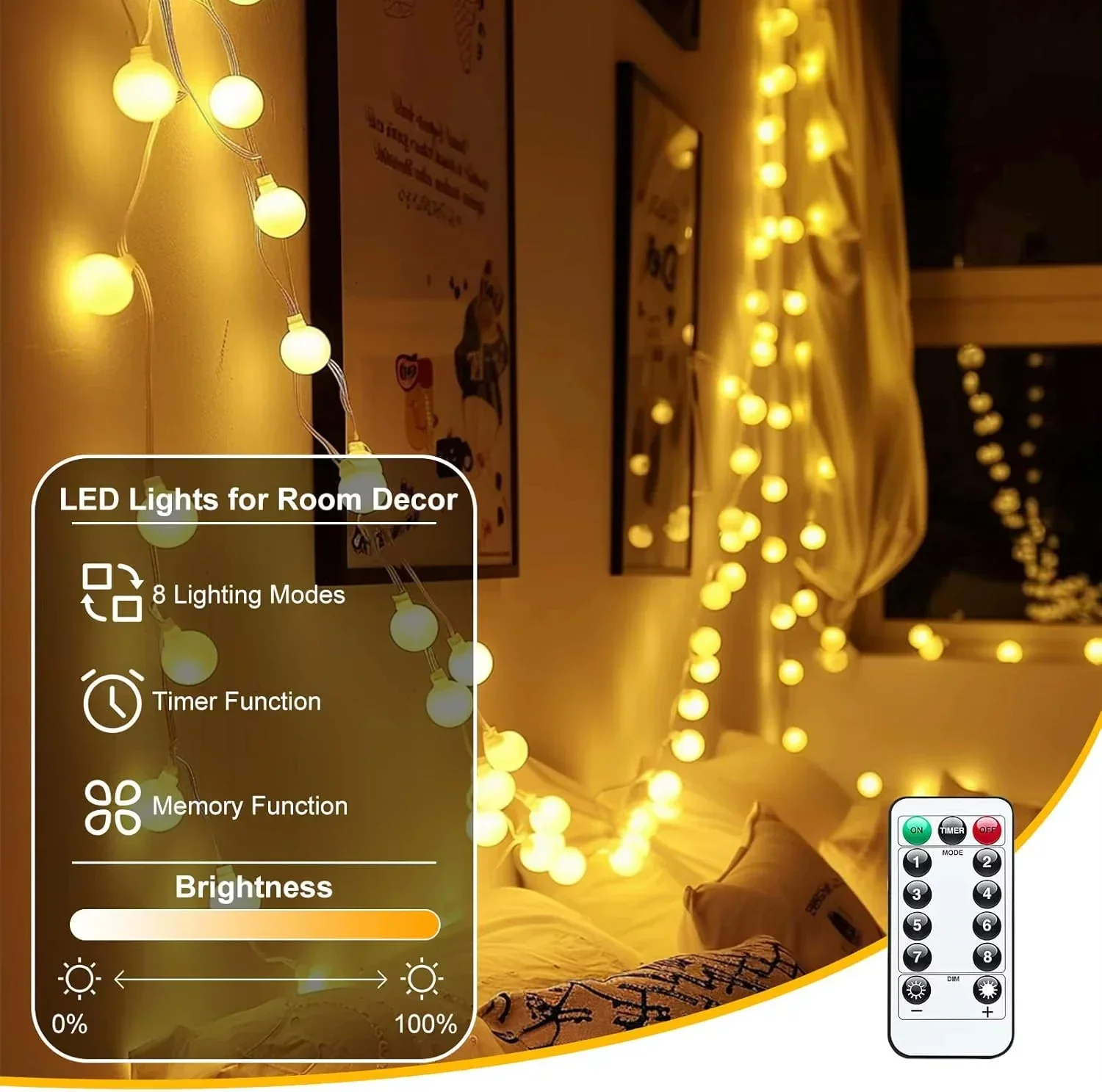 USB LED Ball String Lights 6M  - Led Fairy String Lights 리뷰 및 가격