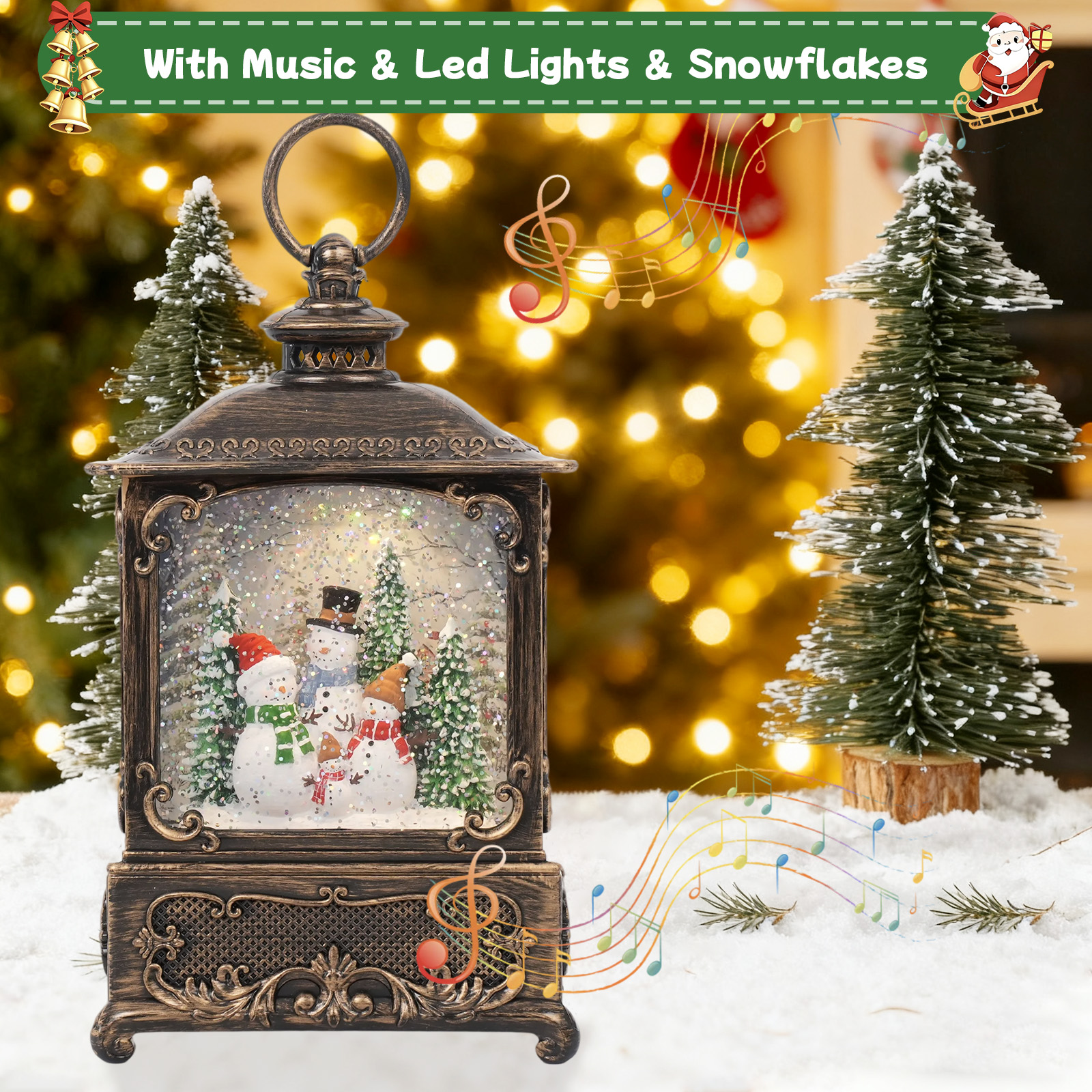 Music Snow Globe Lantern with  - Snow Globe Musical 리뷰 및 가격