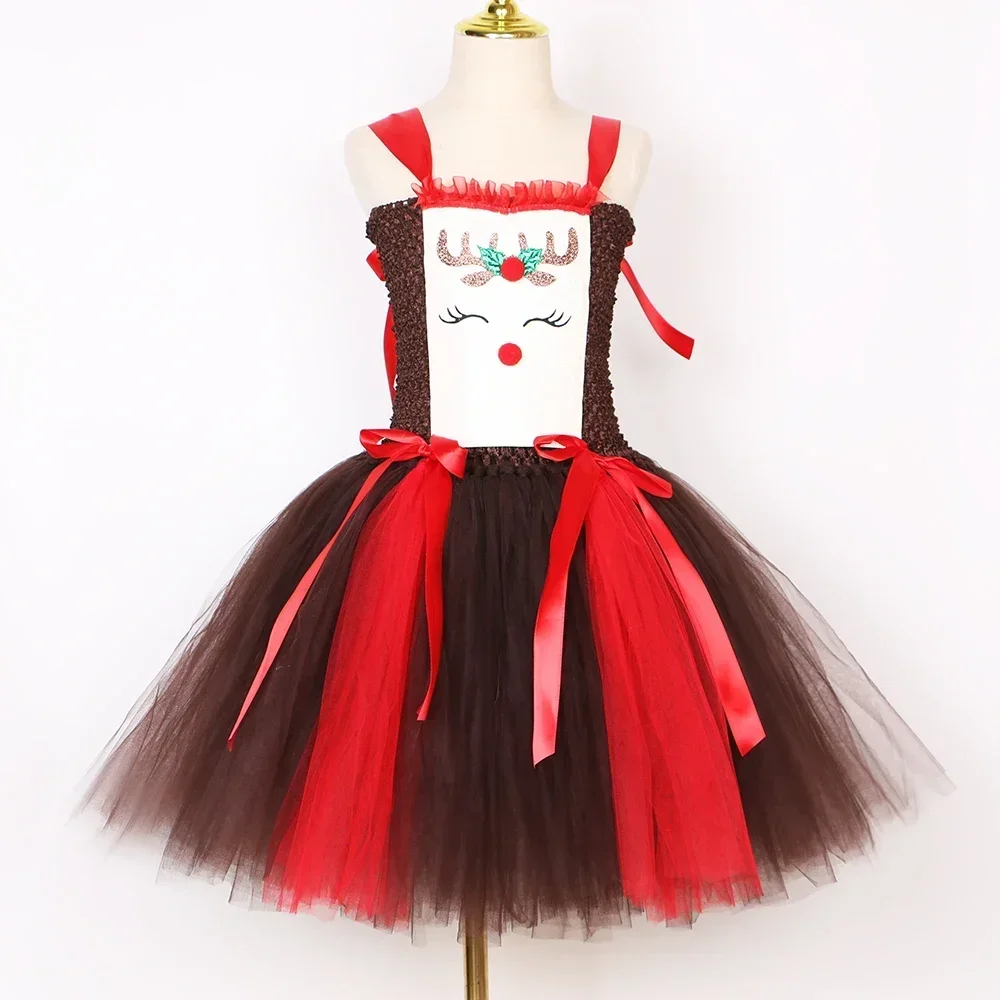 Christmas Party Tutu Dress Rud - Reindeer Antlers Headband 리뷰 및 가격
