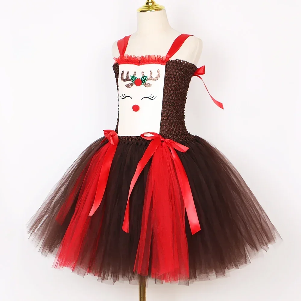 Christmas Party Tutu Dress Rud - Reindeer Antlers Headband 리뷰 및 가격
