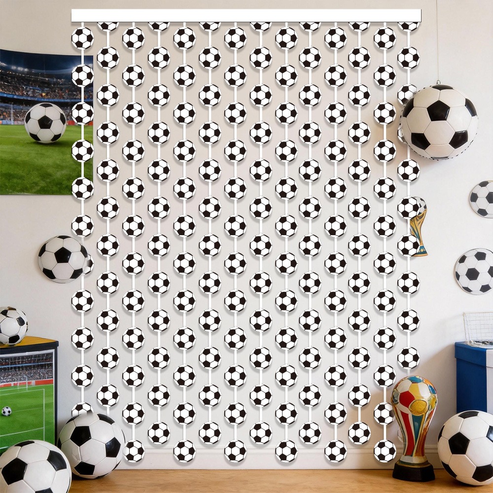 Soccer Football Theme Rain Cur - Tinsel Garland Decoration 리뷰 및 가격