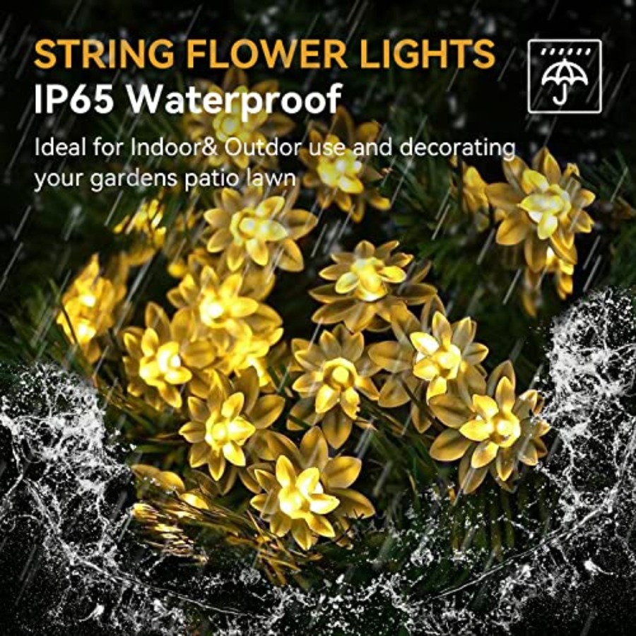 Solar Flower String Lights Out - Led Fairy String Lights 리뷰 및 가격