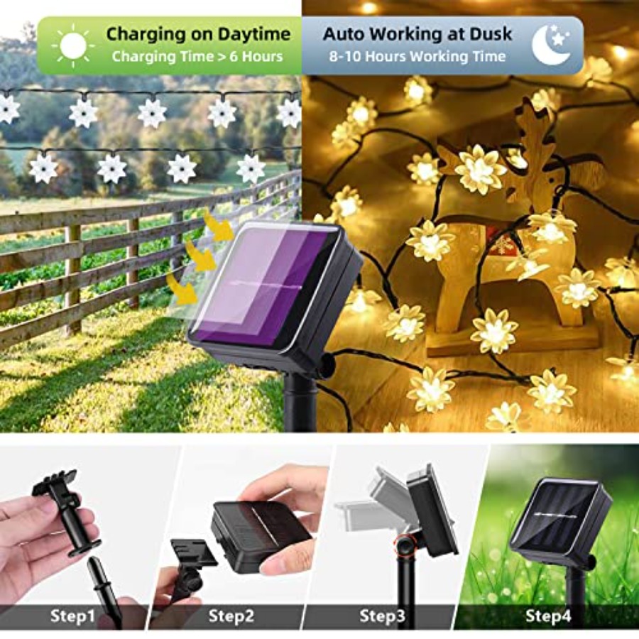 Solar Flower String Lights Out - Led Fairy String Lights 리뷰 및 가격