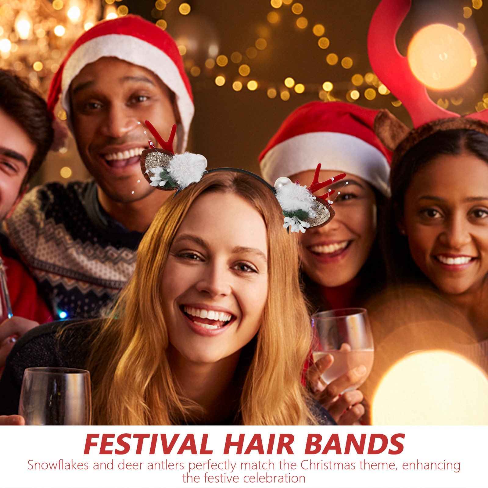 4Pcs Festive Reindeer Antlers  - Reindeer Antlers Headband 리뷰 및 가격