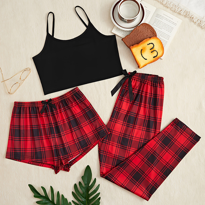 3Pcs Women's Pajama Set Camiso - Christmas Throw Blanket 리뷰 및 가격