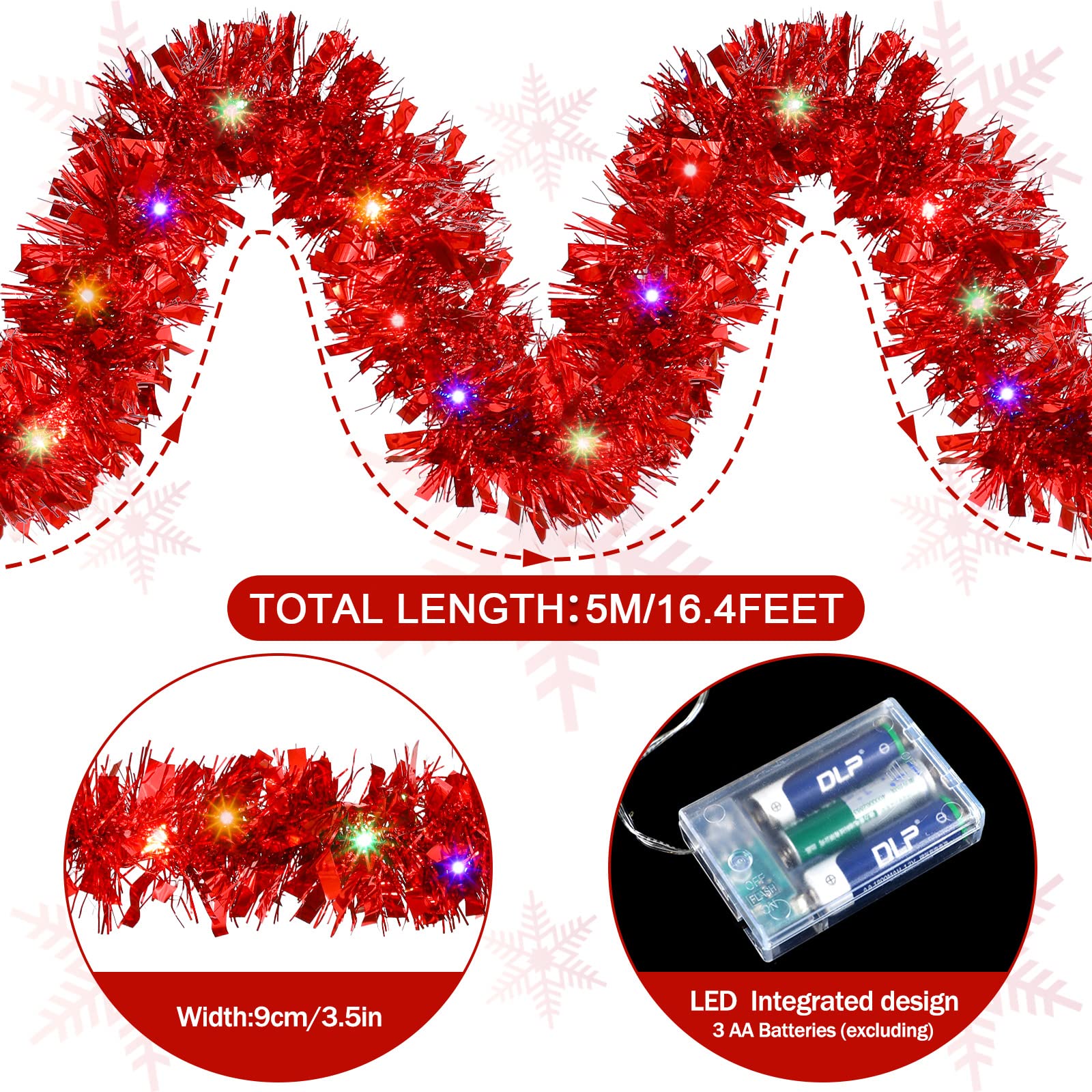 1/3pcs 5M Christmas Tinsel Gar - Tinsel Garland Decoration 리뷰 및 가격
