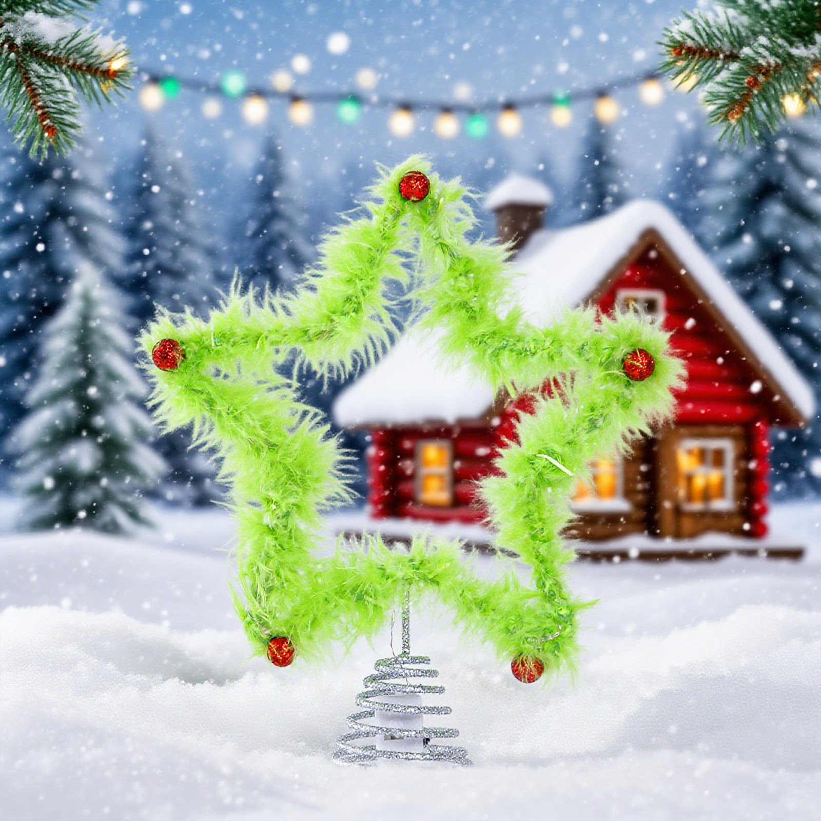 Christmas Fuzzy Grinch Star Tr - Star Tree Topper 리뷰 및 가격