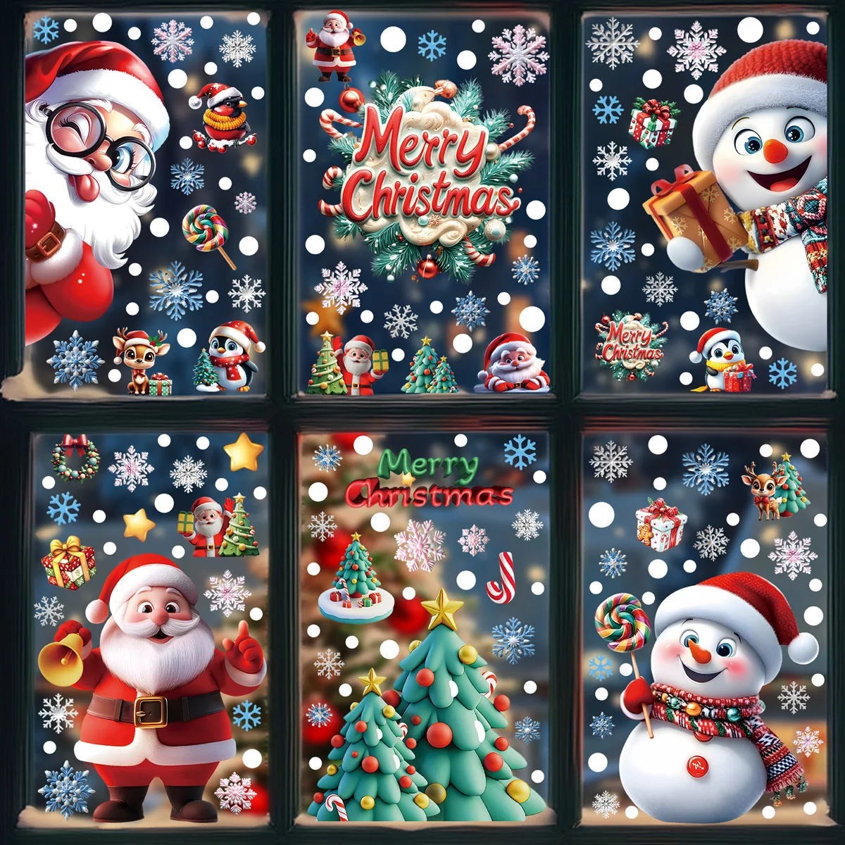 2025 Christmas Static Window C - Snowflake Window Decal 리뷰 및 가격