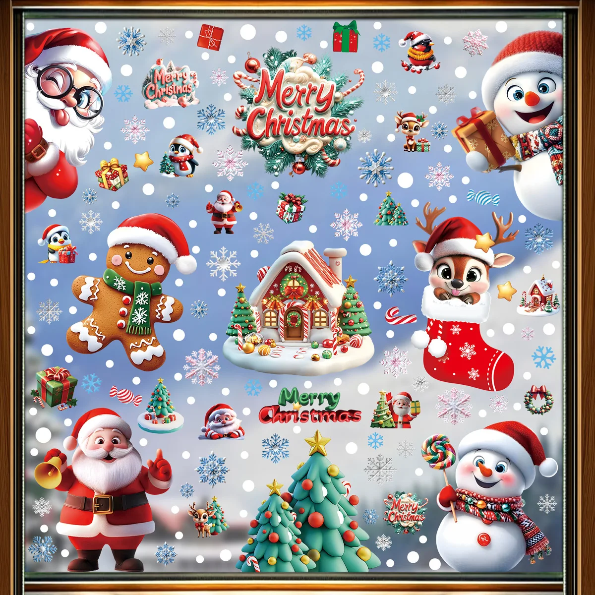 2025 Christmas Static Window C - Snowflake Window Decal 리뷰 및 가격