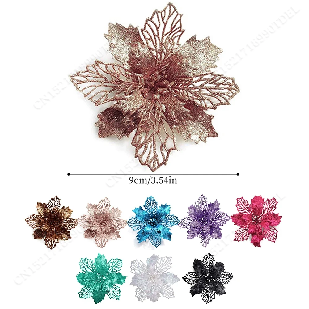5pcs 9cm Glitter Artifical Chr - Christmas Wreath Fake 리뷰 및 가격