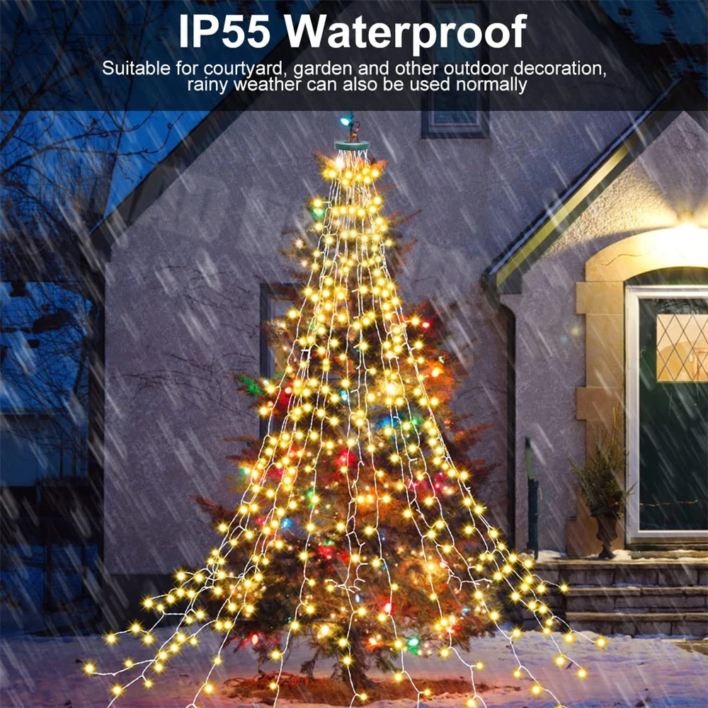 Christmas Tree Waterfall Light - Star Tree Topper 리뷰 및 가격