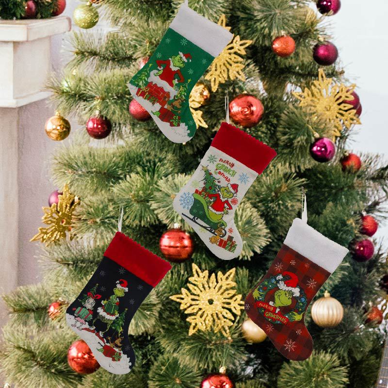 Christmas Stocking Grinch Sock - Christmas Stocking Hanging 리뷰 및 가격