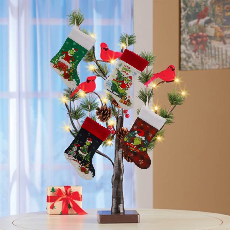 Christmas Stocking Grinch Sock - Christmas Stocking Hanging 리뷰 및 가격