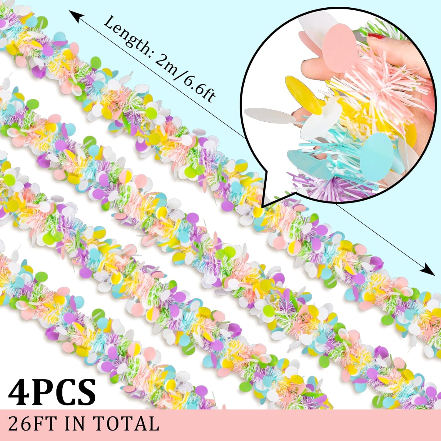 4pc Easter Tinsel Garlands Col - Tinsel Garland Decoration 리뷰 및 가격