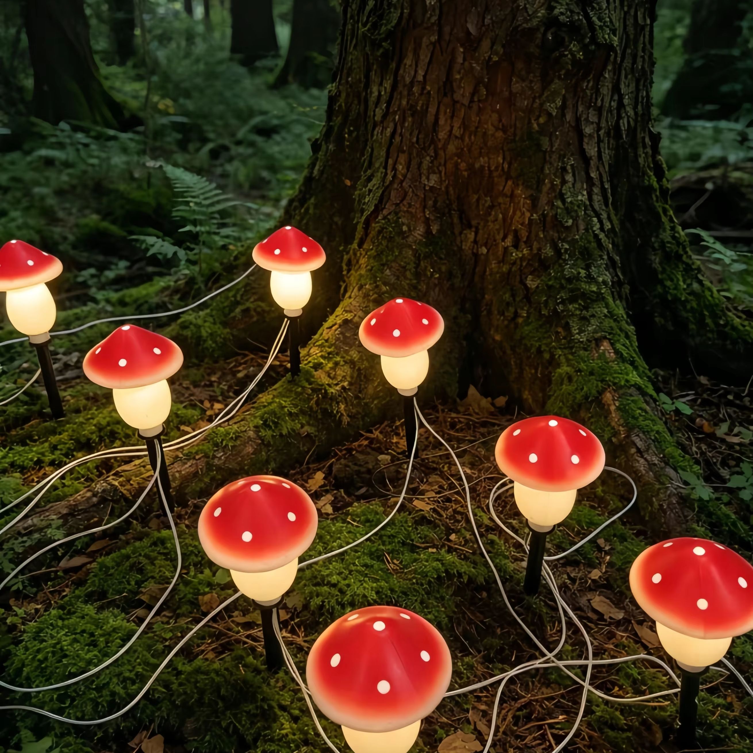 Solar Mushroom String Lights W - Christmas Lights Outdoor 리뷰 및 가격
